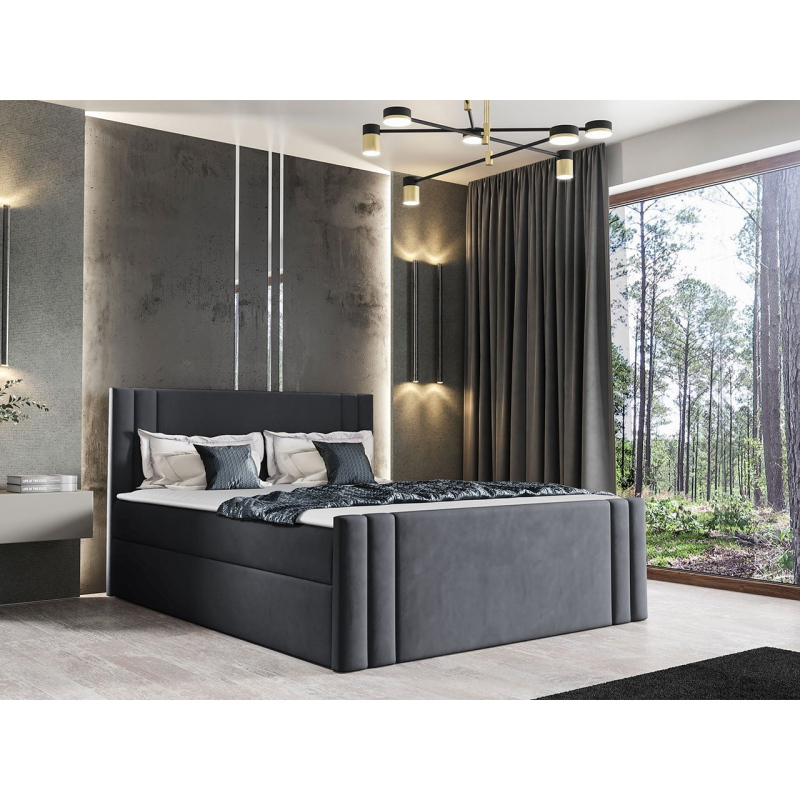 Americká manželská postel 180x200 VITORIA - šedá + topper ZDARMA