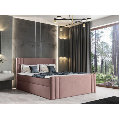 Americká manželská postel 180x200 VITORIA - růžová + topper ZDARMA