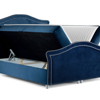 Kontinentální manželská postel 180x200 VARIEL 2 - světlá modrá + topper ZDARMA