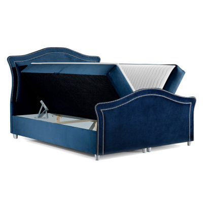 Kontinentální manželská postel 140x200 VARIEL 2 - modrá + topper ZDARMA