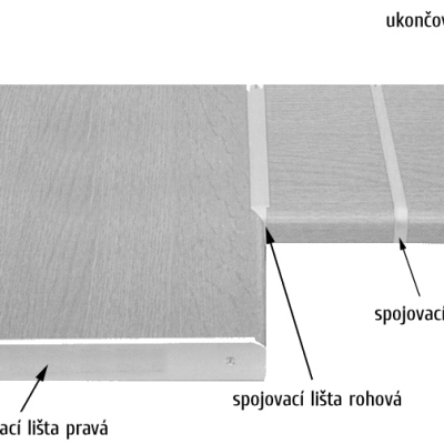 Ukončovací lišta UNI - 38 mm, levá