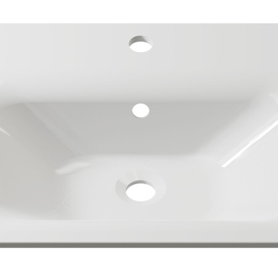 Nábytek do koupelny MERAF - bílý / lesklý černý + LED, sifon a umyvadlo ZDARMA