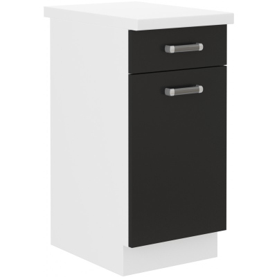 Kuchyňská skříňka s šuplíkem ODONA - šířka 40 cm, černá / bílá