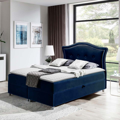 Kontinentální manželská postel 200x200 VARIEL 1 - modrá + topper ZDARMA