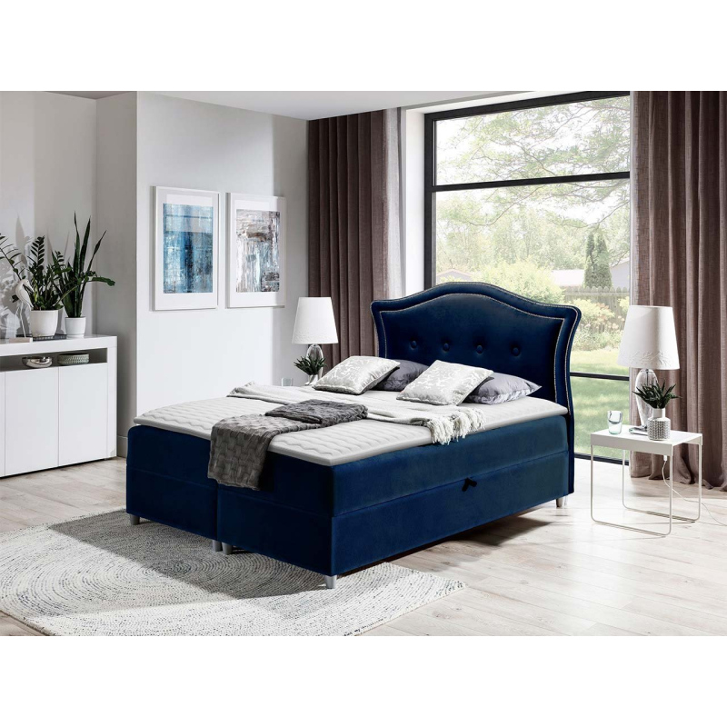 Kontinentální manželská postel 180x200 VARIEL 1 - modrá + topper ZDARMA