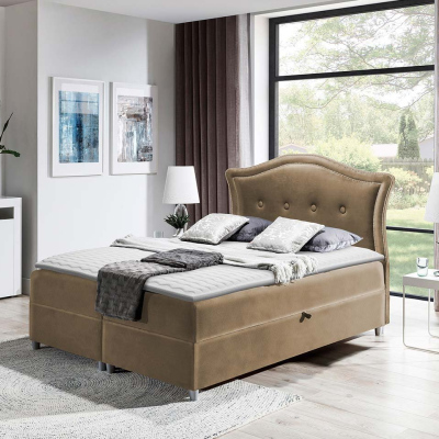 Kontinentální manželská postel 180x200 VARIEL 1 - hnědá 1 + topper ZDARMA