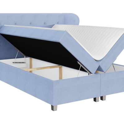 Hotelová manželská postel 180x200 TANIS - modrá + topper ZDARMA