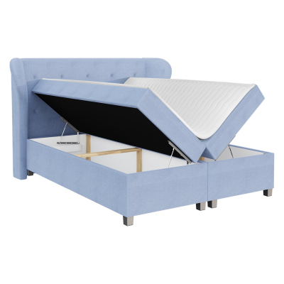 Hotelová manželská postel 180x200 TANIS - modrá + topper ZDARMA