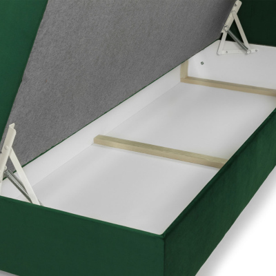 Boxspringová dvojlůžková postel 180x200 SERAFIN - krémová + topper ZDARMA