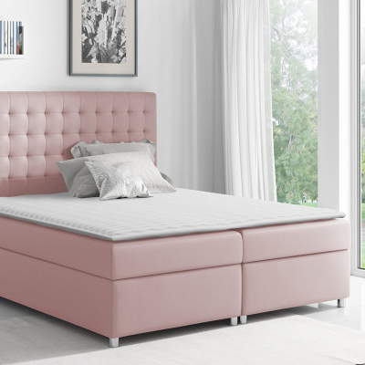 Hotelová manželská postel 200x200 SARITA - růžová + topper ZDARMA