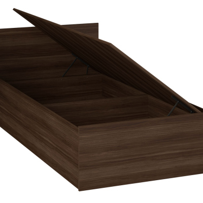 Jednolůžková postel s úložným prostorem 90x200 YURIKO - jasan tmavý