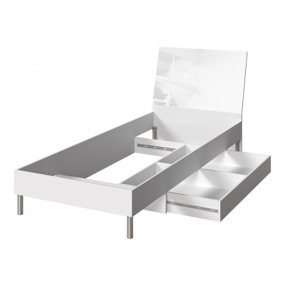 Postel do dětského pokoje RENI 1 - 90x200, bílá / černá