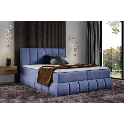 Designová čalouněná postel 120x200 VENY - modrá + topper ZDARMA