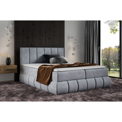 Designová čalouněná postel 140x200 VENY - šedá + topper ZDARMA