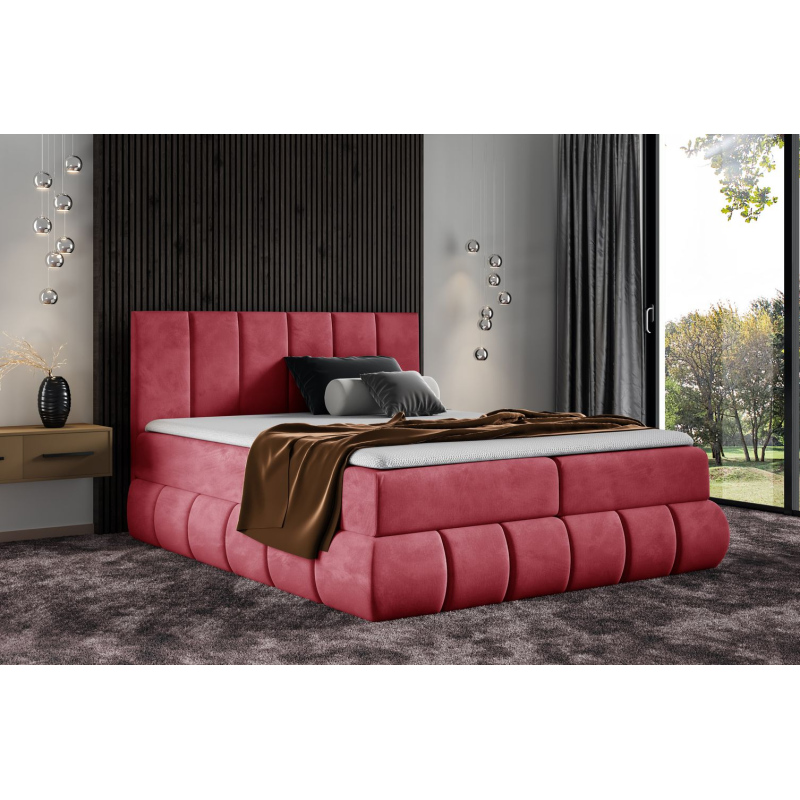 Designová čalouněná postel 160x200 VENY - červená + topper ZDARMA