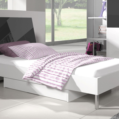 Postel do dětského pokoje RENI 3 - 90x200, bílá / šedá