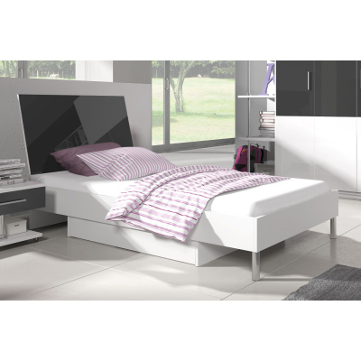 Postel do dětského pokoje RENI 3 - 90x200, bílá / šedá