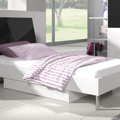 Postel do dětského pokoje RENI 3 - 90x200, bílá / černá