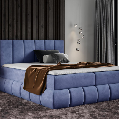 Designová čalouněná postel 180x200 VENY - modrá + topper ZDARMA