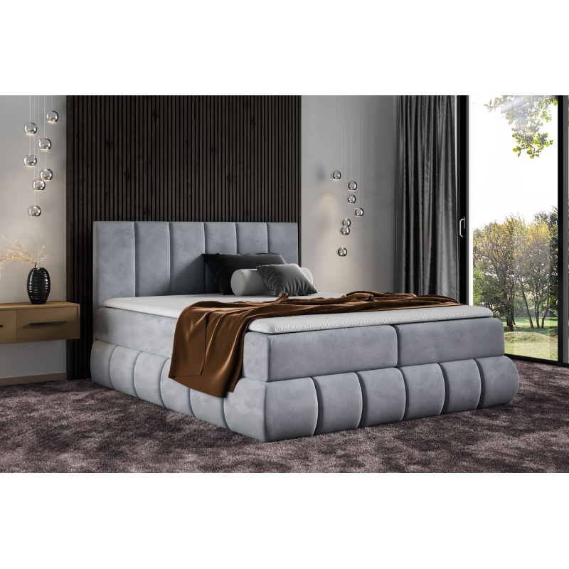 Designová čalouněná postel 180x200 VENY - šedá + topper ZDARMA