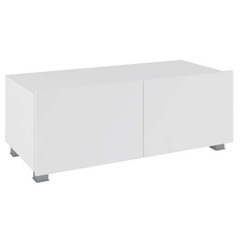 TV stolek 100 cm CHEMUNG - bílý / lesklý bílý