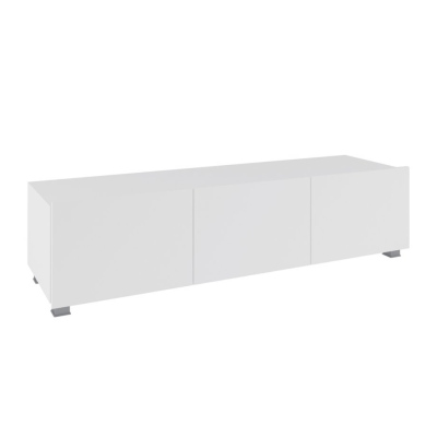 TV stolek 150 cm CHEMUNG - bílý / lesklý bílý