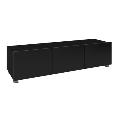 TV stolek 150 cm CHEMUNG - černý / lesklý černý
