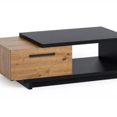 Konferenční stolek 120 cm DELAWARE - dub artisan / matný černý
