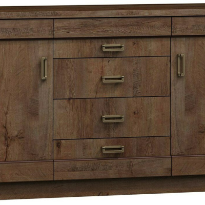 Kombinovaná komoda MERLO - šířka 140 cm, dub lefkas