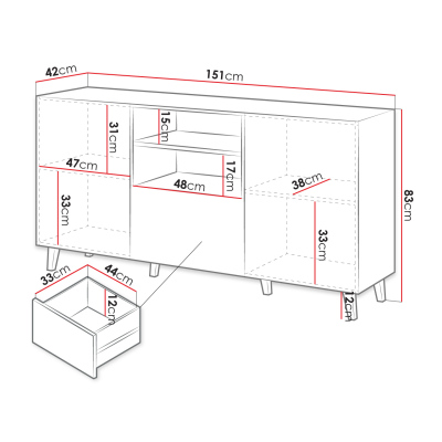 Designová kombinovaná komoda HAER 1 - antracitová