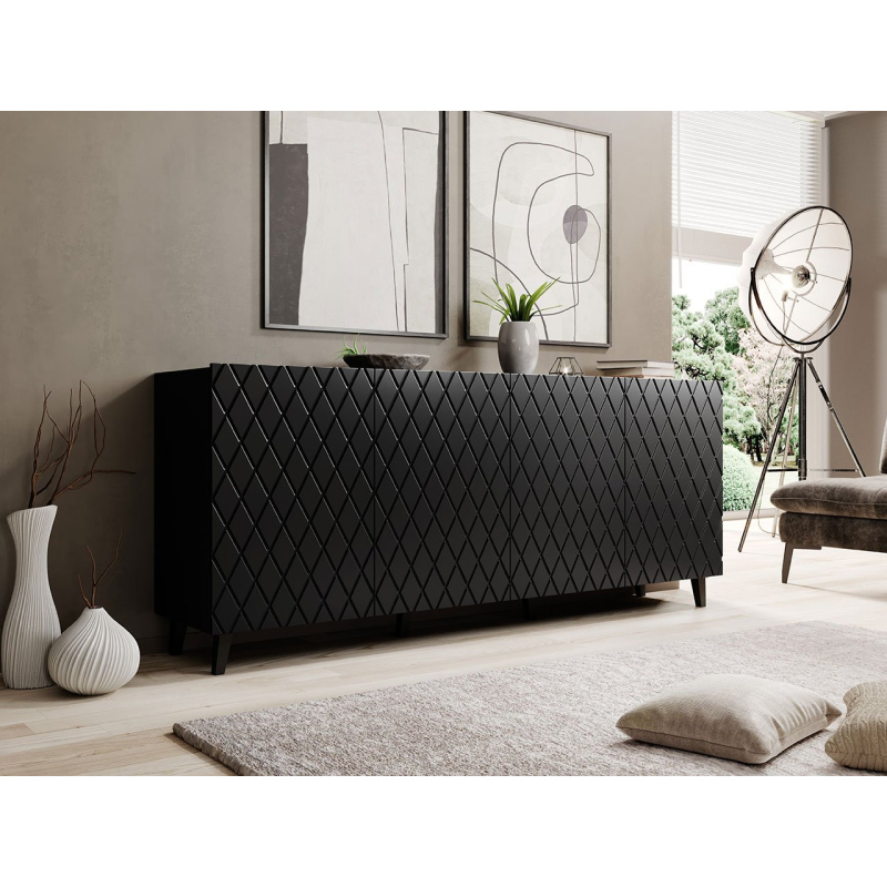 Komoda s dvířky SUSANITA - černá