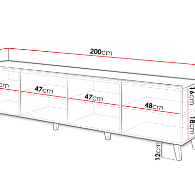 Stolek pod TV TIMO - černý