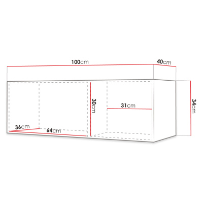 Závěsný televizní stolek LONZO 1 - bílý