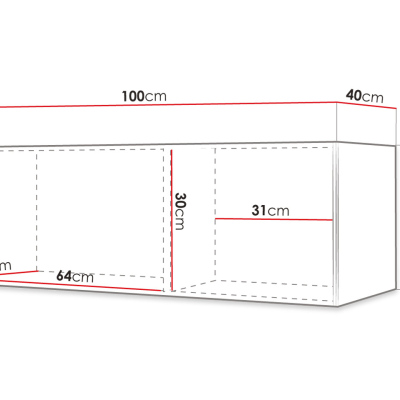 Závěsný televizní stolek LONZO 1 - černý