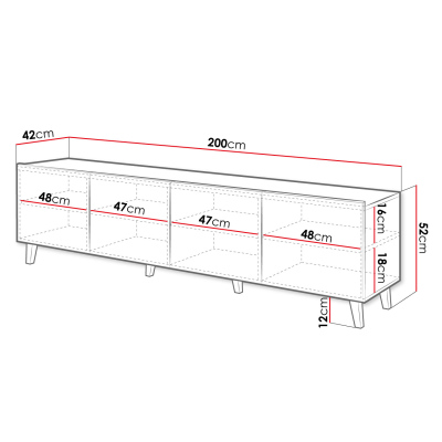 Stolek pod televizi SUSANITA - bílý