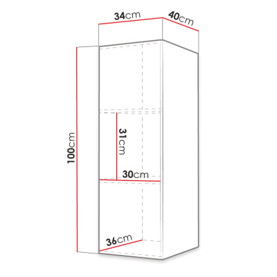 Závěsná skříňka LONZO 1 - bílá