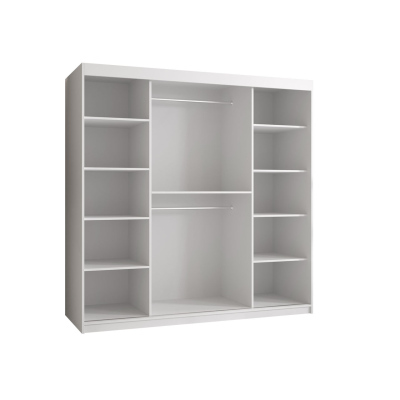 Šatní skříň 180 cm se zrcadlem LONZO 2 - bílá