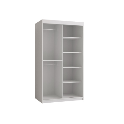 Šatní skříň 100 cm se zrcadlem LONZO 2 - bílá