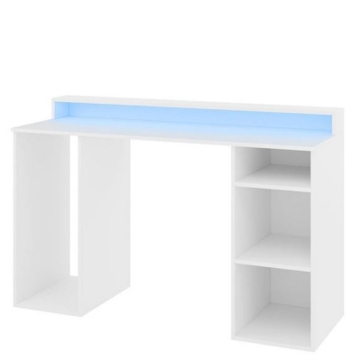 PC stůl s LED osvětlením PACHO 1 - bílý