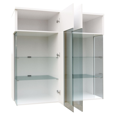 Vitrína k pověšení ANINA - šířka 90 cm, bílá / dub wotan