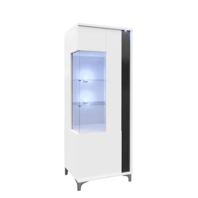 Vitrína do obývacího pokoje ANINA - šířka 50 cm, bílá / černá