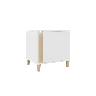 Noční stolek ANINA - bílý / dub wotan