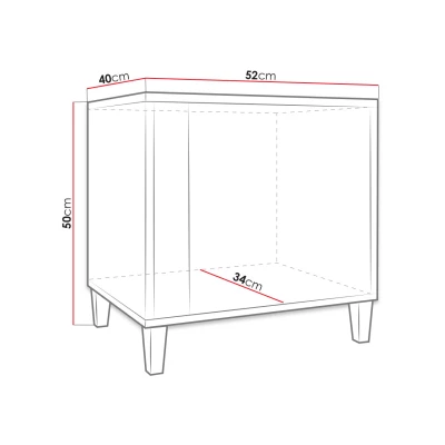 Noční stolek ANINA - bílý / dub wotan