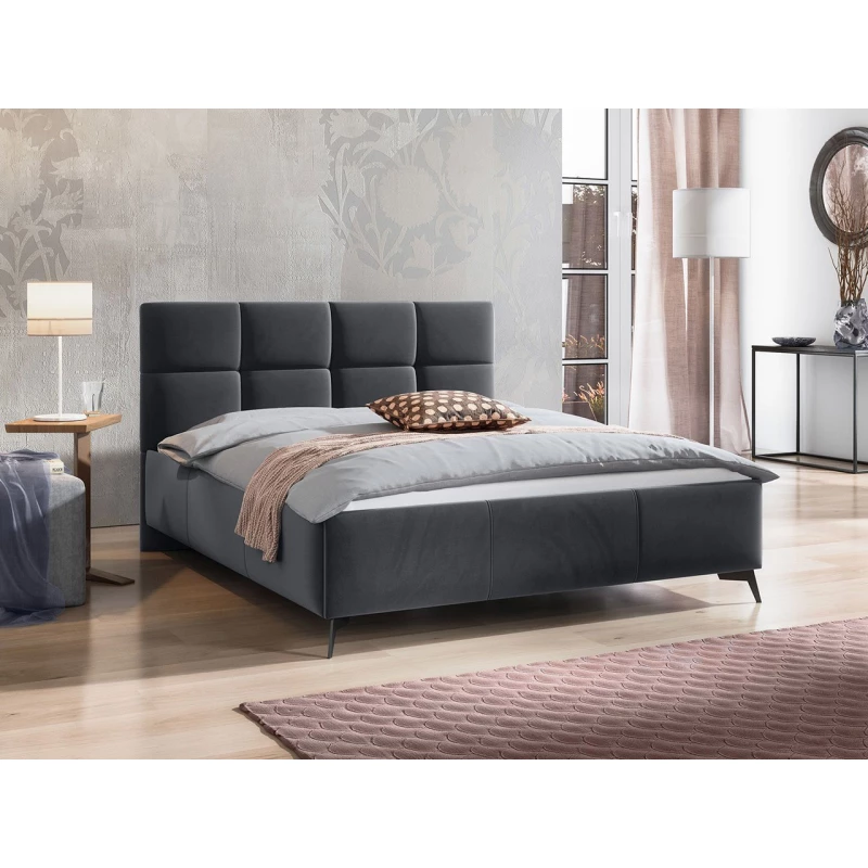 Manželská postel s úložným prostorem 160x200 TERCEIRA - šedá