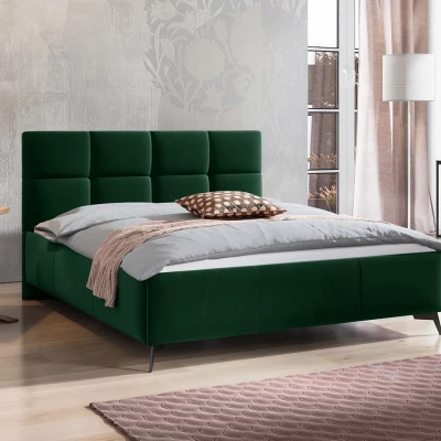 Manželská postel s úložným prostorem 160x200 TERCEIRA - zelená