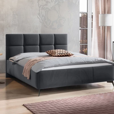 Manželská postel s úložným prostorem 140x200 TERCEIRA - šedá