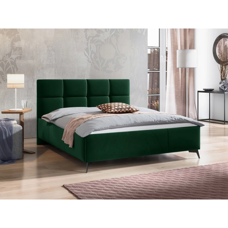 Manželská postel s úložným prostorem 140x200 TERCEIRA - zelená