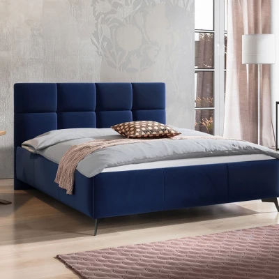 Manželská postel s úložným prostorem 140x200 TERCEIRA - modrá