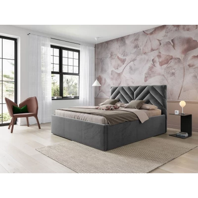Manželská postel s úložným prostorem 160x200 SUELA - šedá