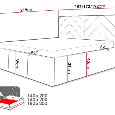 Manželská postel s úložným prostorem 180x200 SUELA - béžová